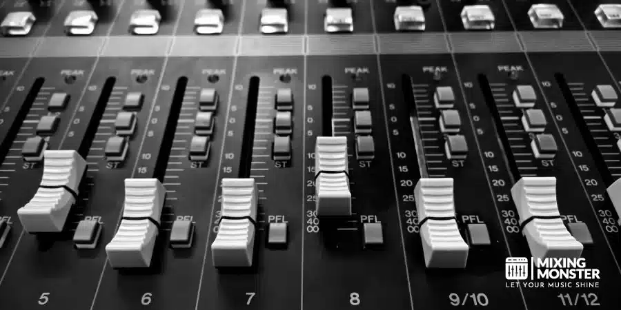 Volume Fader On A Mixing Console Volume Fader On A Mixing Console